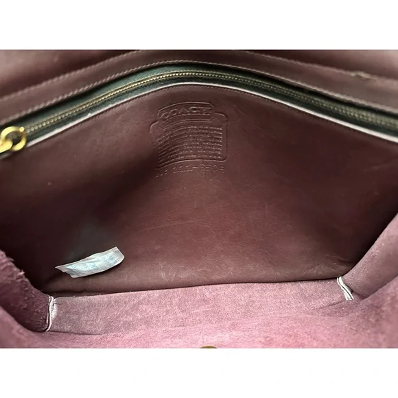 Vintage Coach NYC School Bag in Burgundy Glovetanned Leather - Style 9695 - Picture 7 of 8